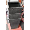 Image 1 : GARDEN PLANTERS- RATTAN LOOK- LOT OF 3