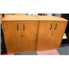 Image 1 : LOT OF 2 OAK TONE MEDIA CABINETS