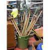 Image 1 : GARBAGE BIN FULL OF ASSORTED  ESTATE GARDEN TOOLS