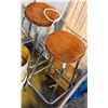 Image 1 : LOT OF 2 CHROME BAR STOOLS W/ BROWN CUSHIONS