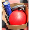 EXERCISE BALL & ASSORTED OTHER ITEMS