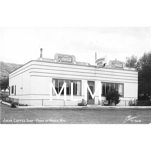 Jack's Coffee Shop Beer Café & Coca-Cola Signs Point of Rocks, Wyoming Photo PC