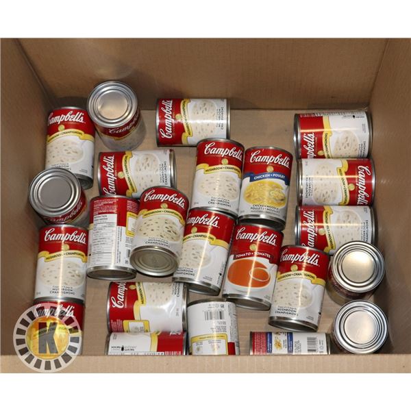 BOX OF ASSORTED CAMPBELLS SOUP