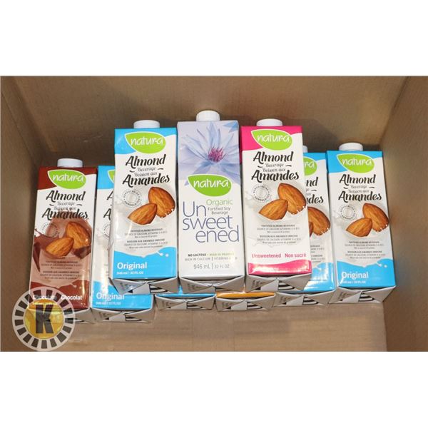 BOX OF  ASSORTED NON DAIRY MILK REPLACEMENTS