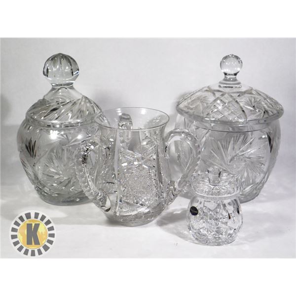 3 BOHEMIA CRYSTAL GLASS WARE
