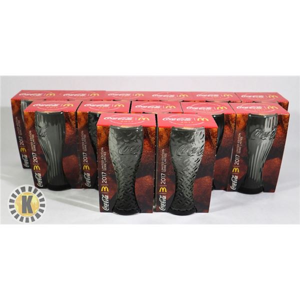 13 NEW ASSORTED STYLE COCA COLA DRINKING GLASSES
