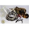 Image 1 : DOG PET SUPPLIES INCLUDING CONES, PLATE, & MORE