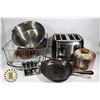 Image 1 : TOASTER, POT, PAN, RACK  AND MORE