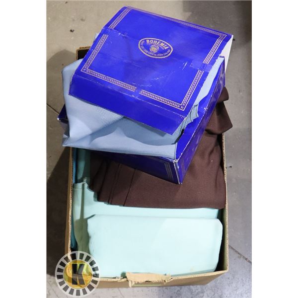 BOX OF SEWING FABRICS