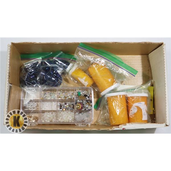 BOX OF CRAFTING BEADS
