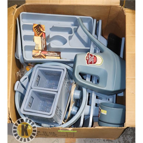 BOX OF RUBBERMAID HOME ORGANIZATION ITEMS