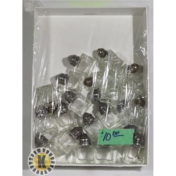 FLAT OF SMALL DECANTERS