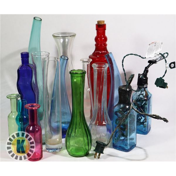 BOX OF DECANTERS AND BOTTLES