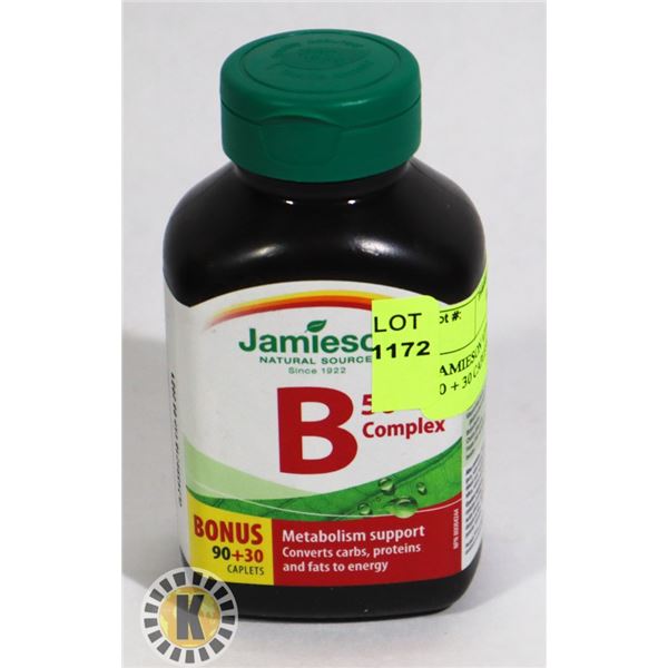 JAMIESON VITAMIN B50 COMPLEX  90 + 30 CAPLETS