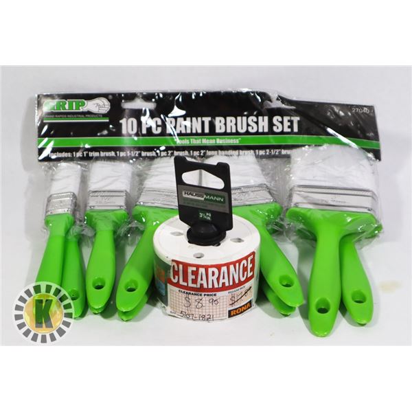 10 PC PAINT BRUSH SET & METAL HOLE SAW