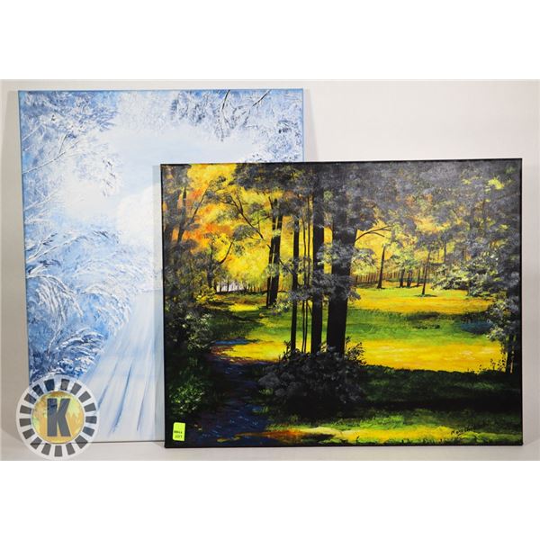 LOT OF 2 ESTATE PAINTINGS