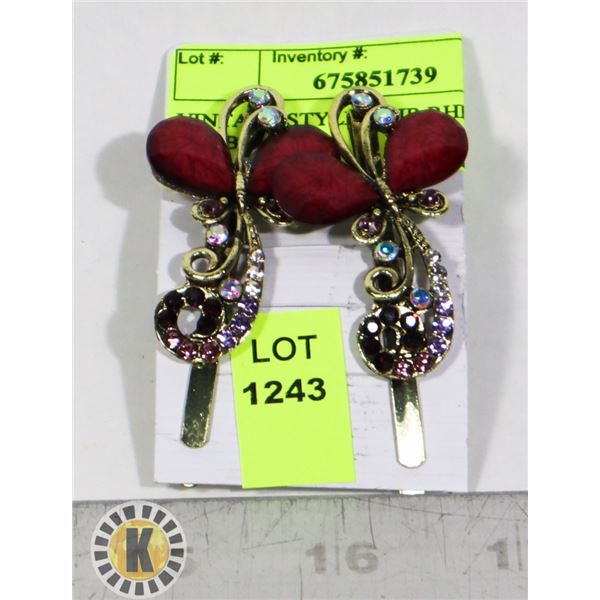 VINTAGE STYLE HAIR RHINESTONE BOBBIE PINS