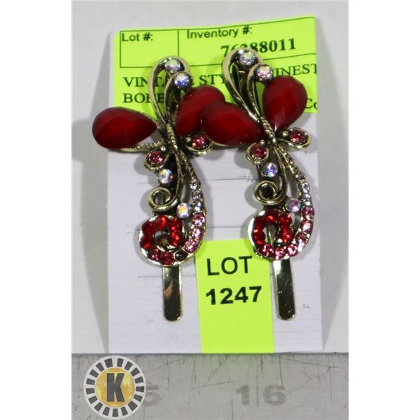 VINTAGE STYLE RHINESTONE HAIR BOBBIE PINS