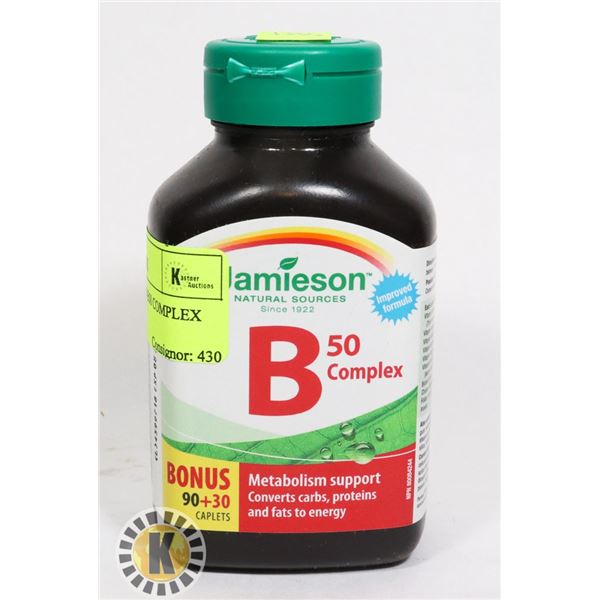 JAMIESON VITAMIN B50 COMPLEX  90 + 30 CAPLETS