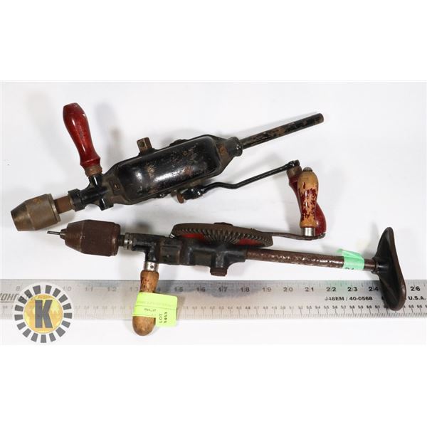 2 VINTAGE/ANTIQUE DRILLS