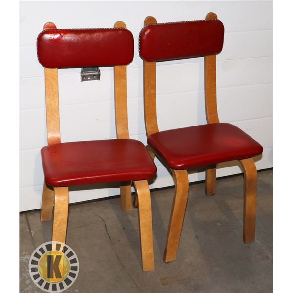 PAIR OF ESTATE RED CHAIRS