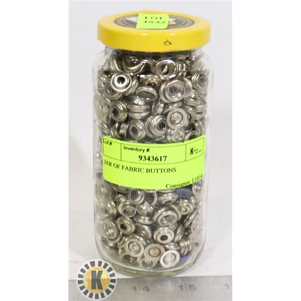 JAR OF FABRIC BUTTONS