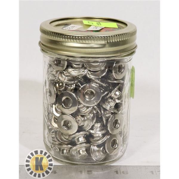 JAR OF FABRIC BUTTONS