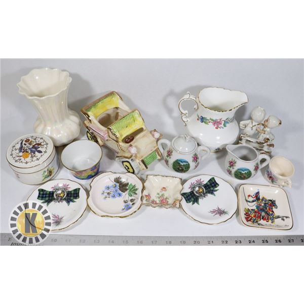 AYNSLEY TEA SET WITH FIGURES AND MORE