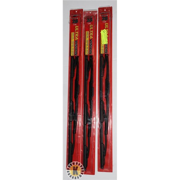 LOT OF THREE NEW 28" WIPER BLADES