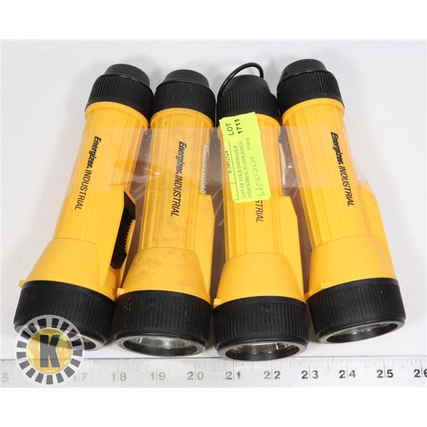 LOT OF FOUR ENERGIZER INDUSTRIAL FLASHLIGHTS