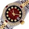 Image 2 : Rolex Ladies 2 Tone Red Vignette Diamond & Ruby 26MM Datejust Wristwatch