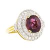 Image 1 : 6.64 ctw Oval Mixed Lavender Spinel And Round Brilliant Cut Diamond Ring - 18KT