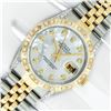 Image 2 : Rolex Mens 2 Tone Lugs MOP Diamond Pyramid Diamond 36MM Datejust With Rolex Box