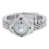 Image 9 : Rolex Ladies Stainless Steel MOP Emerald & Diamond Datejust Wristwatch