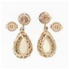 Image 3 : 14K Gold 1.7 ctw Rhodolite Garnet Diamond & Pear Shaped Opal Drop Dangle Earring