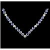 Image 1 : 14KT White Gold 11.52 ctw Tanzanite and Diamond Necklace