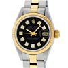 Image 1 : Rolex Ladies 26 Black Diamond Oyster Perpetual Datejust Polished Serviced