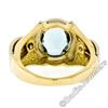 Image 9 : Estate 14kt Two Tone Gold 2.10 ctw Oval Aquamarine Grooved Cocktail Ring