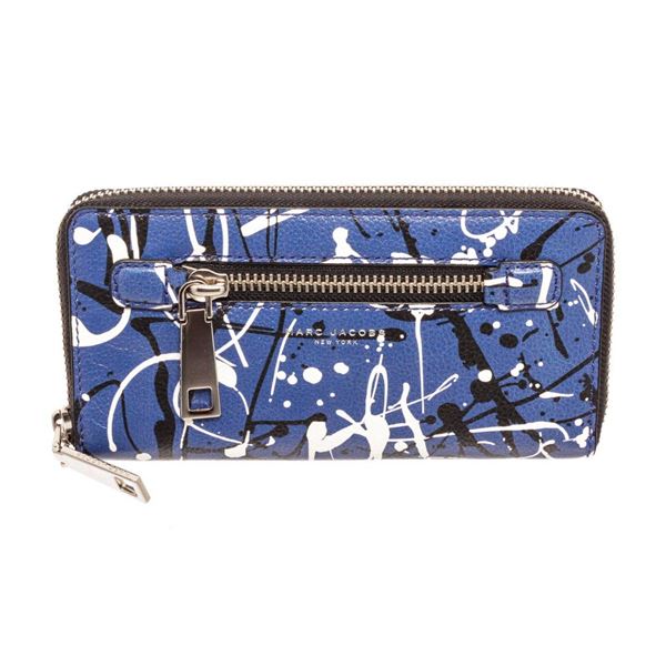 Marc Jacobs Blue Multicolor leather Gotham Zippy Wallet