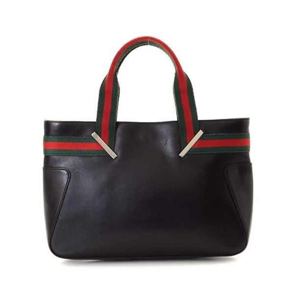 Gucci Black Canvas Web Shoulder Bag