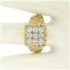 Image 9 : Mens 14K Two Tone Gold Nugget Design .90 ctw Round BRILLIANT Diamond Cluster Rin