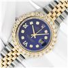 Image 2 : Rolex Mens 2 Tone Blue VS 4 ctw Beadset Diamond Datejust Wristwatch with Rolex B