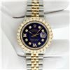 Image 3 : Rolex Mens 2 Tone Blue VS 4 ctw Beadset Diamond Datejust Wristwatch with Rolex B