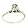 Image 8 : 14k White Gold 1.38 ctw Prong Set Oval Cut Emerald Filigree Solitaire Ring