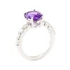 Image 4 : 3.10 ctw Amethyst and Diamond Ring - 14KT White Gold