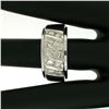 Image 4 : Men's 14k White Gold 1.00 ctw Round Diamond Diagonal Channel WIDE BOLD Band Ring