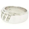 Image 7 : Men's 14k White Gold 1.00 ctw Round Diamond Diagonal Channel WIDE BOLD Band Ring