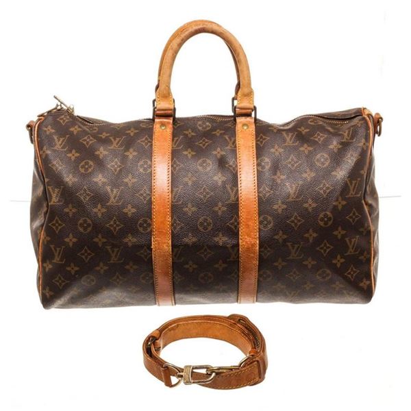 Louis Vuitton Brown Monogram Keepall 45cm Travel Bag