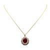 Image 2 : 11.34 Ruby and Diamond Pendant With Chain - 14KT Yellow Gold