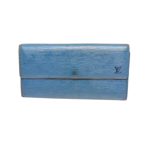 Louis Vuitton Blue Epi Leather Sarah Wallet